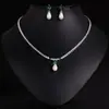 Set de Pendientes y Collar de Flor de Gota de Agua Dulce y Coloridos, Estilo Francés de Moda, Lujo Ligero, Sensación de Alta Gama, Collar de Zirconia Ecológica para Mujer