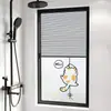 Pegatinas de Vidrio para Baño de Animales Lindos, Protección de Privacidad Translúcida y Opaca, Película de Vidrio Esmerilado de Dibujos Animados para Ventanas de Inodoro