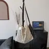 Bolsa de Ombro de Bolinhas Nicho Coreana, Estilo Preguiçoso para Estudantes, Bolsa Tote Grande Capacidade, Bolsa de Lona