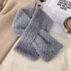 Gola térmica de pele, cor sólida, fácil de usar, estilo cruzado, modelo feminino, nova coleção de inverno 2026, espessa para aquecimento e proteção contra o frio