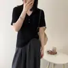 2026 Nuevo Top de Punto de Lyocell de Manga Corta Estilo Old Money con Cuello en V para Mujer Elegante Adelgazante de Punto Trenzado de Lino Estilo Europeo