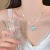 Verão na Praia~ Colar de Corrente para Clavícula com Pingente Colorido de Concha e Estrela-do-Mar Dopamina Nicho de Alto Valor Personalidade Versátil