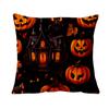 Funda de Almohada de Calabaza de Terror de Halloween Divertida Decorativa para el Hogar Sofá Funda de Cojín Felpa Corta Funda de Almohada
