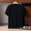 Suéter de cashmere confortável, pulôver masculino de manga curta e gola redonda em cashmere puro, sensação casual e de alta qualidade, suéter de tricô de meia-manga