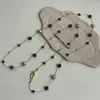 Colar Elegante Retrô Pedra Olho de Tigre Pérola Múltiplos Métodos de Uso Moda Luxo Acessível Design de Nicho de Alta Qualidade Corrente de Suéter para Mulheres