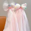 Pinzas de Malla para el Cabello de Niña, Velos con Moño de Princesa de Hadas, Accesorios para el Cabello para Sesión de Fotos de Cumpleaños para Niñas, Accesorios para el Cabello No Dañinos