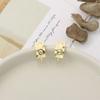 Aretes Geométricos de Nudo de Lazo y Corazón S925 que Conservan el Color Accesorios de Aleación Clavos para Aretes Joyería Versátil