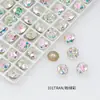 Bolsa de Polvo de Diamante para Uñas Verde Explosivo Punta Redonda Concha de Mariposa Forma Especial Recubrimiento de Lujo K9 Lote Completo Joyería de Uñas Diamante
