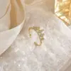 Anillo de Acero de Titanio Moda para Mujer Zirconia de Gama Alta Nicho Anillo para Dedo Índice de Lujo Ligero Diseño Anillo Abierto Venta al por Mayor
