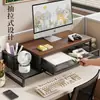 Soporte para monitor de computadora, elevador de monitor de escritorio, organizador de escritorio de oficina, estante de almacenamiento, soporte para computadora con cajones