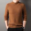 Suéter masculino de alta qualidade, outono e inverno, novo, jacquard, engrossado, moderno, cor sólida, gola redonda, solto, pulôver, quente, modelado