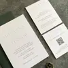 Invitaciones de boda personalizadas estilo europeo, invitaciones de papel de algodón, invitaciones de boda en relieve, tarjetas de detalle de papel, tarjetas de respuesta, códigos QR