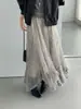Luego, la falda de cuadros retro estilo coreano Otoño de Praga para mujer, falda de otoño irregular suelta con caída J8615