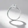 Anillo de Moissanita en Forma de Corazón Anillo de Plata de Ley 925 con un Tacto Lujoso y Elegante, Versátil para Compromiso y Boda, Accesorio de Joyería