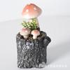 Medio Tocón de Hongo de Simulación Bonsái Espuma Adornos Pequeños Creativos Flor Artificial Decoración para el Hogar de Interior Planta en Maceta de Simulación