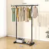 Perchero de Piso para Uso en Casa en Balcón o Interior, Barra Sencilla para Secar Ropa, Colgador de Ropa Móvil, Perchero para Dormitorio de Estudiantes