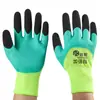 Guantes de protección laboral resistentes al desgaste de espuma de látex recubierta King transpirables King antideslizantes de goma colgante cuero trabajo guantes de protección laboral