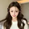 Presilha de cabelo de lã xadrez estilo coreano com laço, tamanho pequeno, para mulheres, outono/inverno, presilha para franja lateral, novo modelo de presilha tubarão 2026