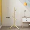 Cabide de madeira maciça para sala de estar, cabideiro para roupas e bolsas, cabideiro simples para quarto, árvore vermelha, garfo, cabideiro para armazenamento de roupas