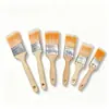 Pincel de mango de madera mango largo cerdas afiladas pincel de pintura transfronterizo superventas fábrica de origen múltiples especificaciones naranja y blanco pintura de paredes