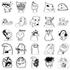 50 pegatinas de memes en blanco y negro, paquetes divertidos de expresión abstracta de líneas simples, venta al por mayor transfronteriza de pegatinas para motocicletas y computadoras
