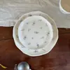 Tazas y Platos Cerámicos Azules Florales Pequeños Retro Coreanos Adecuados para Platos de Nicho Domésticos y Comerciales
