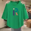 Ropa de Mujer 2026 Versión Coreana Verano Corte Holgado Popular Casual Camiseta Top Nueva Moda Elegante Cuello Redondo Talla Grande