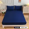 Conjunto moderno minimalista de lençol de cor sólida para cama de solteiro, três peças para comércio exterior, inclui um lençol de solteiro, uma fronha de solteiro e um protetor de colcha