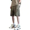 Ropa de Trabajo de Fabricante Transfronterizo Pantalones de Cinco Puntos para Hombre Estilo Nuevo Seda de Hielo Frescos Casuales Pantalones Rectos Shorts de Moda para Hombre Verano