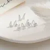 Pequenos brincos de coração de prata 925 esterlina com zircônia diamante flash, joia de orelha básica simples da moda