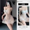 Lingerie Sexy Malha Perspectiva Ponto de Onda Renda Alça Picante Alça de Laço Vestido de Noite para Quadril 8231
