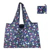 Bolsa de compras portátil plegable grande con estampado de bolsa de supermercado para comestibles, bolsa de tela multiusos, bolsa de almacenamiento, venta al por mayor en stock