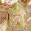 Bolsa de Água Quente de Cartoon para Enchimento de Água de Inverno Ursinho Fofo de Lã Bolsa Térmica para Água Quente Despejar Quente Barriga Quente Bolsa de Mão Venda por Atacado