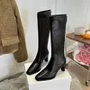 Botas elásticas hasta la rodilla para mujer, botas de caña alta ajustadas con cremallera trasera, adecuadas para otoño e invierno, tacones altos de nuevo estilo, moda 2026