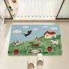 Alfombra de baño estilo Ins, alfombra de tierra de diatomeas, alfombra antideslizante para la entrada del baño, alfombra absorbente y de secado rápido para el inodoro, felpudo