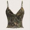 Estação Independente Moda Primavera e Verão Regata Sexy Colete Estampado Retrô Novo Corset Marca de Moda Mesmo Colete Camuflado Folha de Bordo