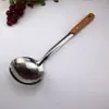 Espátula de acero inoxidable con veta de madera, cuchara para sopa, espátula para freír, cuchara para arroz, grande, con fugas, juego de cinco piezas, espátula para cocinar, cuchara, utensilios de cocina, espátula para cocinar