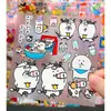 Pegatinas de gel con estampado de oso y vaca autocrítico, oso de dibujos animados Guka para agenda, vaso de agua, funda de teléfono, pegatinas de decoración DIY