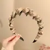 Gipsofila Romântica Cetim Envolto Pente para Dentes Faixa de Cabelo Simples Moda Fofa Coroa Alta Afina o Rosto Pequena Faixa de Cabelo Acessório de Cabelo