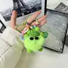 Colgante Popular Lindo Elfo de Amazon con Botón Colorido, Bola de Carbón Pequeña, Llavero de Coche de Piel de Conejo, Adorno de Peluche