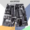 Pantalones de Playa para Hombre Verano Finos Secado Rápido Para Usar en el Agua Cinco Puntos Pantalones de Natación Moda Marca Sueltos Vacaciones en la Costa Pantalones Cortos de Flores
