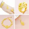 Pulseira Dourada Vietnamita para Mulheres Conjunto de Pulseiras Florais Banhadas a Ouro Latão Bênção de Casamento Joias de Casamento