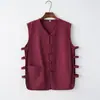 Verão Algodão e Linho Roupa Tang Masculina Colete Jaqueta de Suor Roupa Tang Sem Mangas Camisa de Velho Moletom Colete Estilo Chinês Roupas Fitness