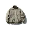 Ropa Vintage 25 Invierno Nuevo Retro Japonés Lavado Bolsillo Grande Cálido Cuello Alto Ropa de Trabajo Chaqueta de Algodón