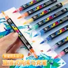 Caneta Acrílica Líquida Reta de Duas Pontas com 168 Cores Caneta de Pintura com Ponta Macia Caneta de Grafite para Estudantes DIY Crianças Marcador de Cor Empilhável