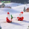 Figuritas de resina navideñas, adornos decorativos, muñecas, pequeños regalos para estudiantes, manualidades: Papá Noel y muñeco de nieve gorditos y delgados