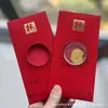Adesivos de Telefone de Ouro Puro 999 para o Festival da Primavera, Artesanato em Metal de Envelope Vermelho de Alta Qualidade, Presentes para Reunião Anual