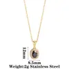 Collar Colgante de Acero Inoxidable Estilo Retro Lujo Ligero Girasol Circonia Cadena para Clavícula Cuadrado Ovalado Piedras Preciosas Multicolor para Mujer