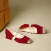 Sapatos Tradicionais Chineses de Casamento para Mulheres para Noivado, Sapatos de Casamento Xiuhe, Sapatos Mary Jane Vermelhos de Salto Bloco para Noiva, Saltos Altos