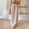 Nova coleção de roupas femininas transfronteiriças da Amazon para Europa e América: calça pantalona estampada listrada com bolsos inclinados